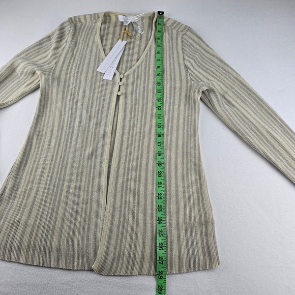 House of Harlow 1960 NWT Beige Knit Cardigan Pants Set Metallic  Striped Large - Picture 14 of 16